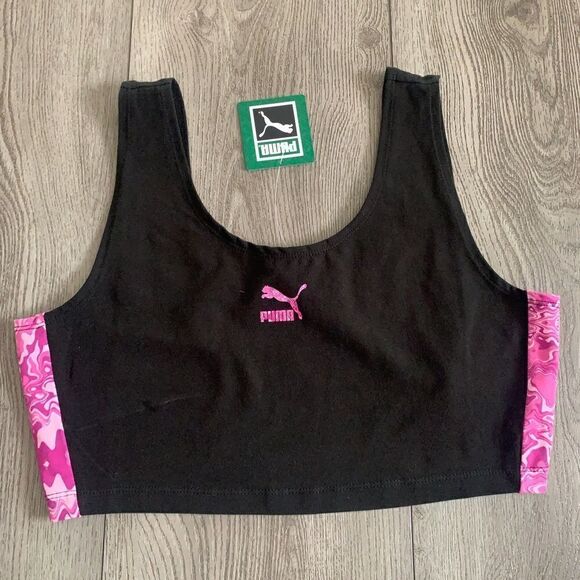 Puma woman’s hypnotize 17 bralette cotton black - Picture 1 of 2